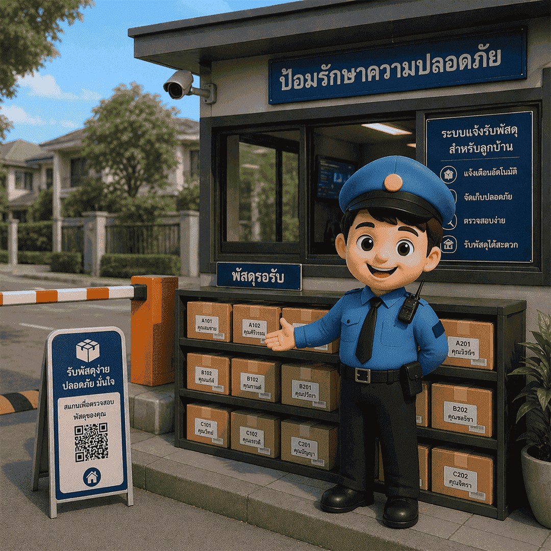 ระบบแจ้งรับพัสดุสำหรับลูกบ้าน
